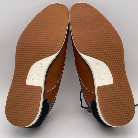 Oxford Shoes Men's Size 10 Brown Black Two Tone Lace Up Leather Comfort Casual - Picture 9 of 16